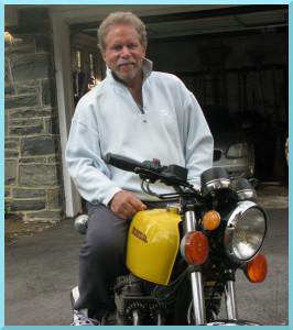Jeffrey Dobkin on Motorcycle